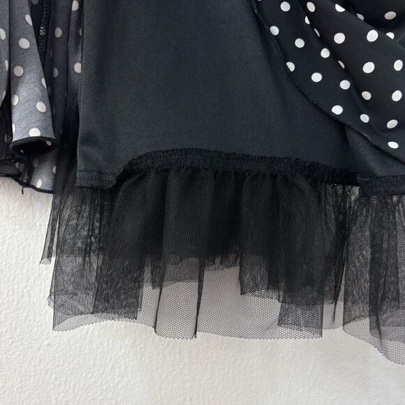 My Michelle Black White Polka Dot Babydoll Dress Y2K Coquette Retro Pinup M - Picture 8 of 12